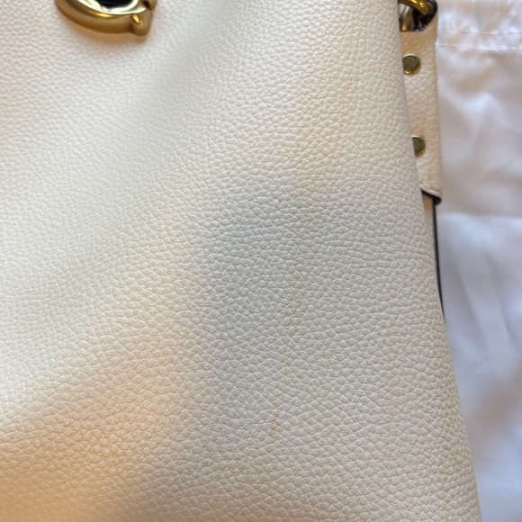Coach Ivory and Tan Leather Shoulder Bag - Picture 8 of 9
